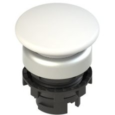 Hřibové tlačítko bílé 36 mm, chromový kroužek, bez popisu PIZZATO E21PU2F2490