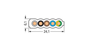Ploché vedení Eca 5G2,5mm2 zelená WAGO 897-251