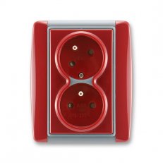 ABB 5513E-C02357 24 Zásuvka dvojnásobná chráněná s clonkami, bezšroubové svorky