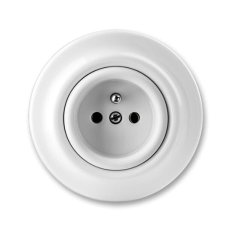 ABB DECENTO Zásuvka s ochranným kolíkem bílá-porcelán 5519K-C02347