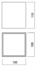 XSMOOTH SQ. CEILING FITTING 10W 110-240V