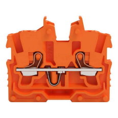 2vodičová průchozí svorka Mini, s ovládacím tlačítkem, 1 mm2, Oranžová