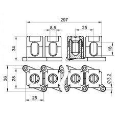 Průchozí izolovaná svorka HPS-25/35 (12-ti pólové provedení) J441400