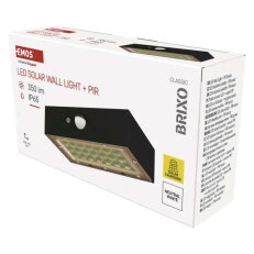 Solární LED svítidlo BRIXO s pohybovým čidlem, černé, neutrální bílá EMOS ZG162S