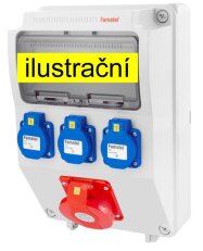 Zásuvková skříň ZSF30001000.0/3958 IP44 jištěná bez chrániče FAMATEL v214-6kA