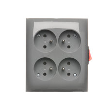 Zásuvka silová 4 násobná (přístroj s kry
