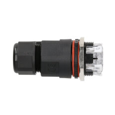 Kabelová rovná přívodka, 5pinů, IP68, páčky se značením +, B, R, G, W