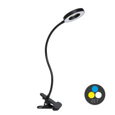 LED stolní lampa 8W, stmívatelná, 300lm, 3CCT, černá ECOLITE LU15A-CR
