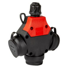 Zásuvka gumová trojitá s víčkem 3f., 3x2 ABL 3101-317-0300