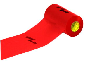 Výstražná fólie ANTICOR 611 červená /300x50x0,12/s bleskem