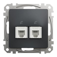 Sedna D/E Telefonní zásuvka 2xRJ11, Antracit SCHNEIDER SDD114492