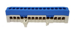 CS-N15 Rozbočovací můstek počet svorek 15, průřez 16 mm2, barva modrá OEZ:35903