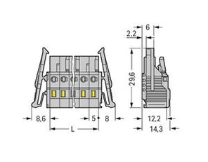 Pružinová svorka CAGE CLAMP 2,5mm2 šedá 2pól. WAGO 231-102/037-000