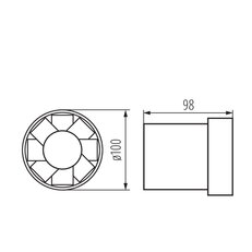 Ventilátor WIR WK-10 potrubní o průměru 100 mm, KANLUX 70900