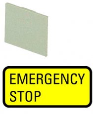 Eaton 299SQ25 Popisovací štítek do nosiče štítků, žlutý, EMERGENCY STOP