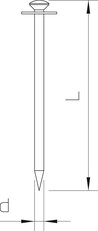 OBO 500 40 Ocelový hřebík Impu, tvrzený, 2x40mm, Ocel, bez povrchové úpravy