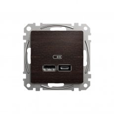 Sedna D/E Dvojitá USB A+C nabíječka 2.4A, Wenge SCHNEIDER SDD181402