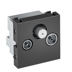 OBO ANT-3SD SWGR1 Anténní zásuvka TV/R/SAT 45x45mm černošedá RAL 7021
