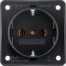 Zásuvka SCHUKO, Integro přístroj, černá mat BERKER 9418505