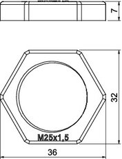 OBO 116 M25 LGR PS Pojistná matice M25 světle šedá Polystyrol PS