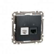 Sedna D/E Datová zásuvka RJ45 kat.5e UTP+RJ11 Antracit SCHNEIDER SDD114458