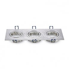 3 x GU10 Housing Square Aluminum Brush,