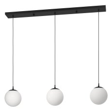 Závěsné svítidlo RONDO 3 3xE27 černá/OPAL BLUMENTOPF 120W IP20 EGLO 900512