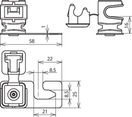 Podpěra vedení na vlnité střechy Profil 5/8 m. DEHNsnap 8mm nerez/plast hnědý