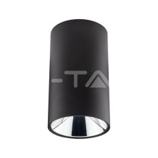 GU 10 Fitting Round Black + Chrome
