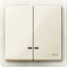 Merten Kryt spínače dvojitý s průzory IP44 System M White Cream MTN3424-0344