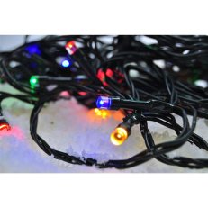 LED venkovní vánoční řetěz 100 LED 10m přívod 3m 8 funkcí časovač IP44 1V101-M