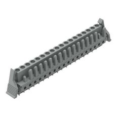 Pružinová svorkovnice THT rovná 5 mm šedá 18pól. WAGO 232-148/039-000