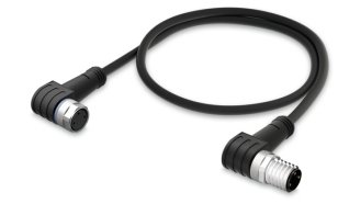 Kabel pro senzor/akční člen, Zásuvka M8,  úhlová, Zástrčka M8,  úhlová 3pól.