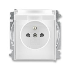 ABB ELEMENT,TIME Zásuvka chráněná a víčkem bílá/ledová bílá 5519E-A02397 01