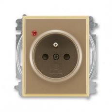 Zásuvka s ochranou přepětí 5599E-A02357 25 kávová/led. opálová Element ABB