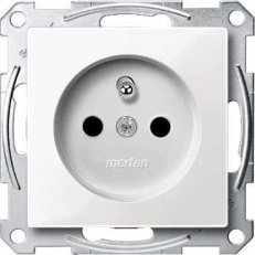 Merten Zásuvka 2P+E, 250V/16A, šroubová, System M, Polar SCHNEIDER MTN2600-0319