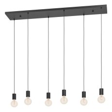 Závěsné svítidlo HUEBRO E27 černá 6X40W EGLO 390268