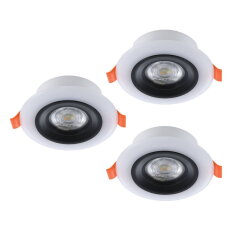 Zápustné svítidlo CALONGE RGB SET LED d98 černá/bílá 3X3,8W IP44 EGLO 901118