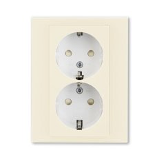 ABB Levit Dvojzásuvka SCHUKO s clonkami slonová kost/bílá 5522H-C03457 17