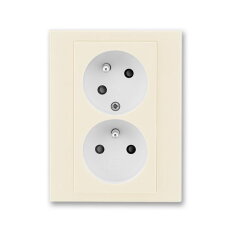 ABB LEVIT Dvojzásuvka s clonkami (5513H-C02357 17) slonová kost/bílá BLISTR