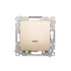 Přepínač střídavý, s orientačním LED, řazení 6So, 16AX 250V, zlatá matná