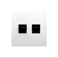 Telefonní zásuvka RJ11 + počítačová zásuvka RJ45 kat. 5e, bílá BMF5T.02/11