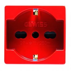 SYSTEM Modul zásuvky 2P+E 16A 250V, IT/DE, červená GEWISS GW20296