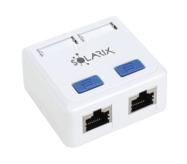 Zásuvka CAT5E STP 2 x RJ45 na omítku bílá SOLARIX 22162881