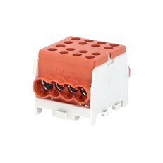 Svorkovnice rozbočovací HLAK 35-1/6 M2 BR 125A 1pól. AL/CU IP20 hnědá na DIN