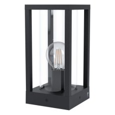 Venkovní svítidlo se soklem CASCINETTA 1xE27 černá/čirá 40W IP44 EGLO 98714