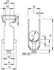 Třmenová příchytka OBO 2056 2 22 FT 2-násobná 16-22mm Ocel žár.zinek