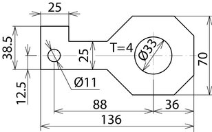 Připojovací třmen IF 3 přímý Průměr otvoru d1 33 mm DEHN 923233