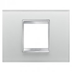 CHORUS Rámeček Lux, 2násobný, skleněná bílá GEWISS GW16202CG
