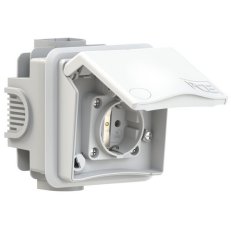 zásuvka pod omítku designová 3-pĺová 16A/230V DE standard IP44 bílá PCE PC-8830v